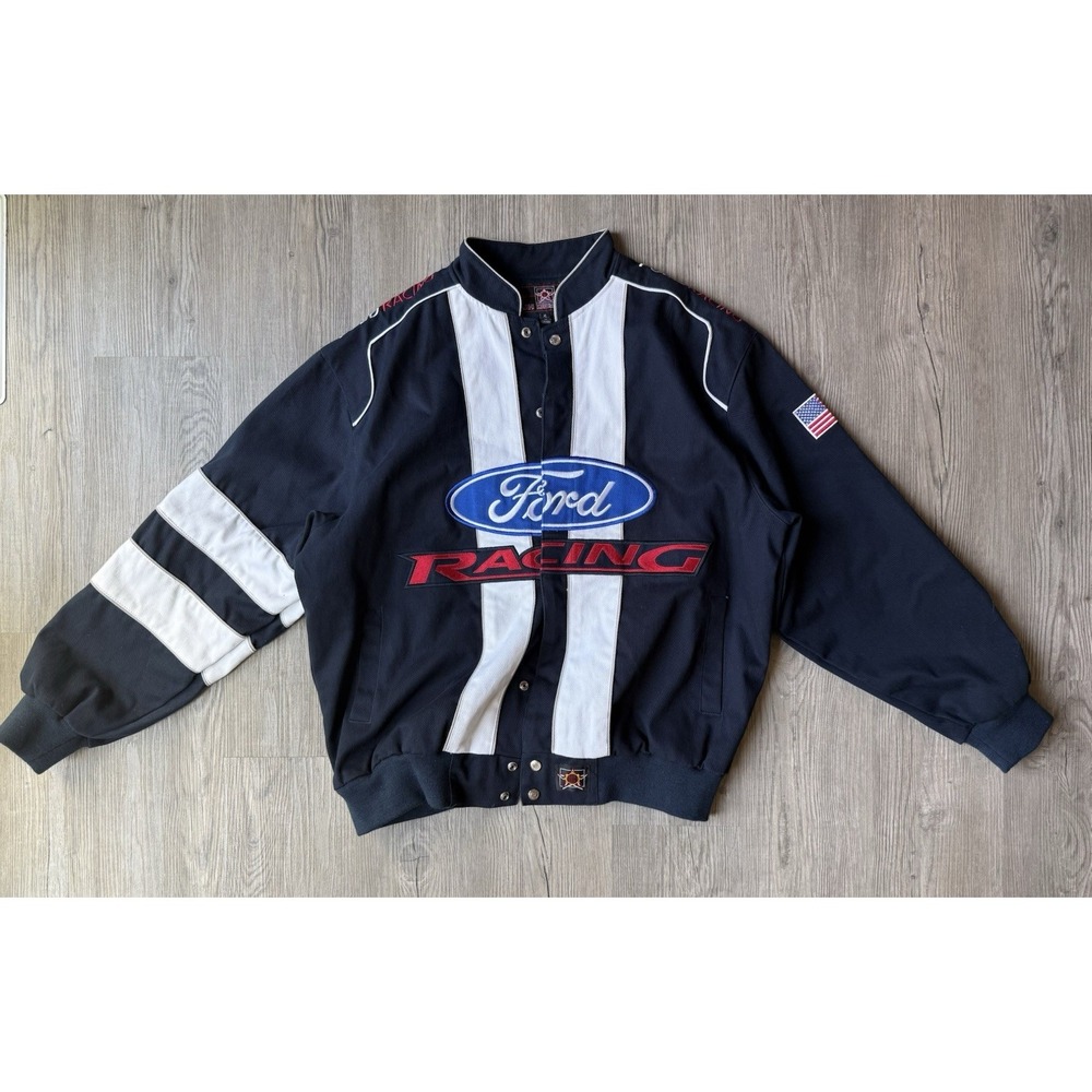 Vintage Ford Racing Jacket Mens Size XL Nascar JH Design